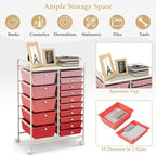 HAPPYGRILL 15-Drawer Rolling Cart, Storage Carts - Image 5