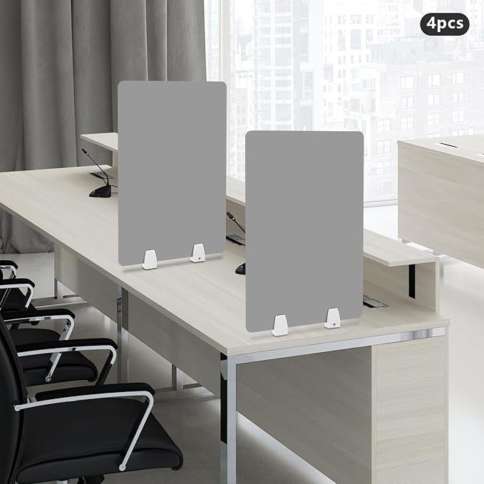4PCS Desk Dividers Office Partitions, Privacy Desk Panel Protective, Frosted - Image 2