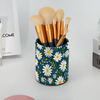 Leather Pen Holder for Desk Small Daisies Leaf Pencil Cup Desktop Organizer - Image 6