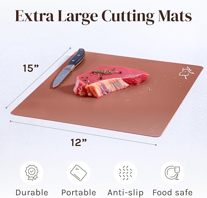 Cooler Kitchen Extra Thick Pastel Flexible Plastic Cutting Board Mats - Image 5