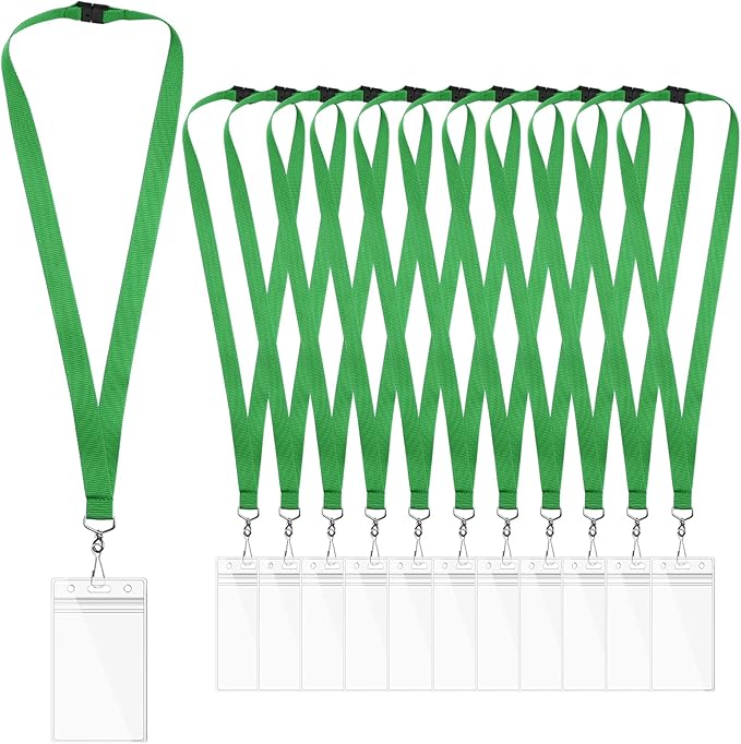 12-Pack Green Breakaway Lanyards by WEZEBEL