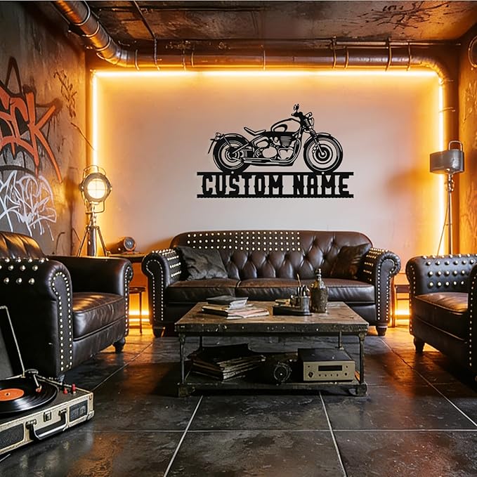 Custom Motorcycle Metal Sign Personalized Biker Name Sign Motorcycle Wall Art - Image 6