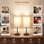 zjojo table lamp set of 2, 13.8" bedside on a desk or shelf