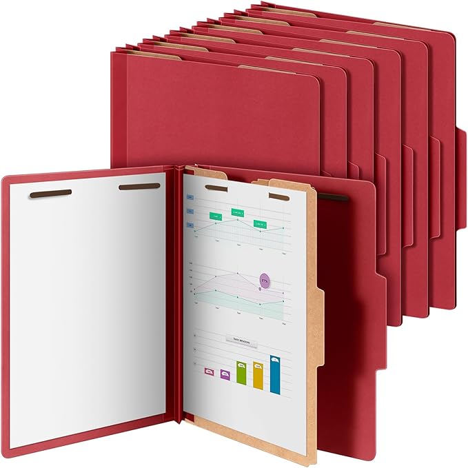Skyygemm 12 Pcs Classification Folders Letter Size, 1 Divider Pressboard File by Skyygemm