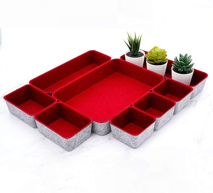 Welaxy Desk Drawer organizers tray Felt storage bins office Sleek Minimalist by Welaxy