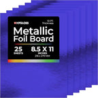 Hygloss Metallic Cardstock Sheets – 25 Shiny Dark Blue Sheets, 8.5” x 11” by HyglossProductsInc