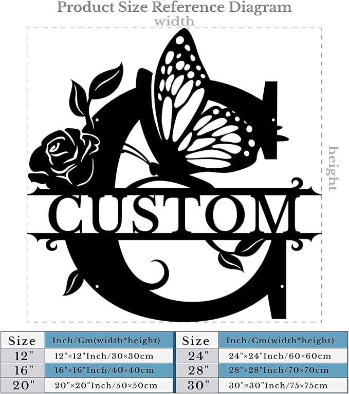 Personalized Custom Letter Name metal Signs, Custom Black Letter Monogram Wall - Image 5