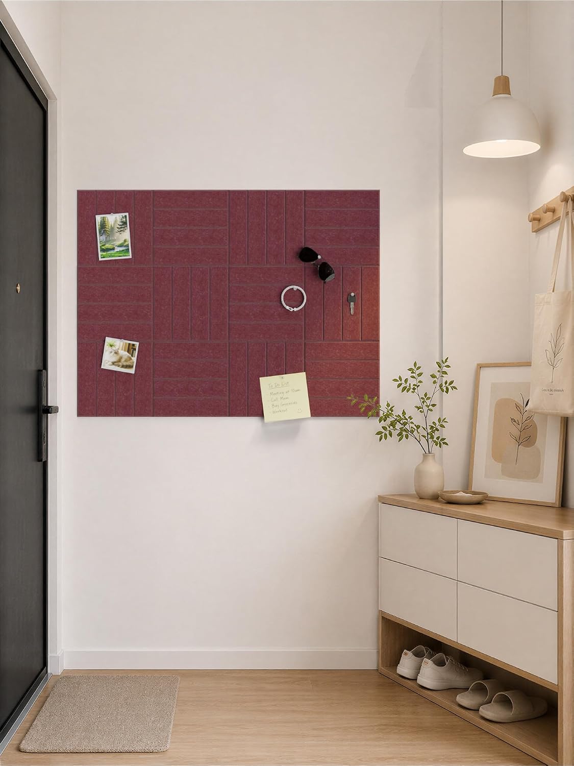 Felt Bulletin Board Tiles 48"x36", 12-Pack, Self-Adhesive Pin Board...