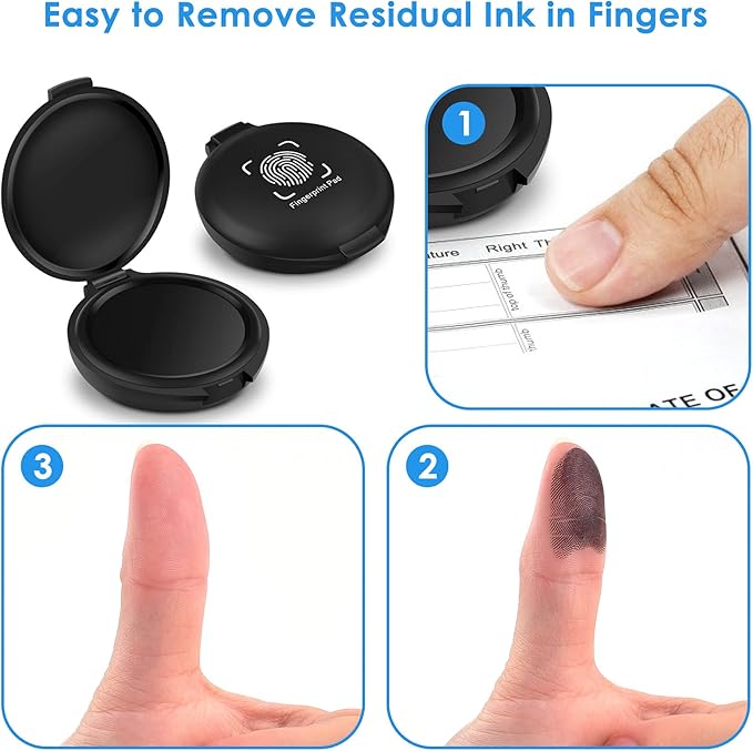 ERKOON 2 Pack Fingerprint Ink Pads, Thumbprint Ink Pad - Image 4