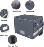 ENGPOW File Box with Lock, Fireproof Document Box with Pockets, Collapsible - Image 3