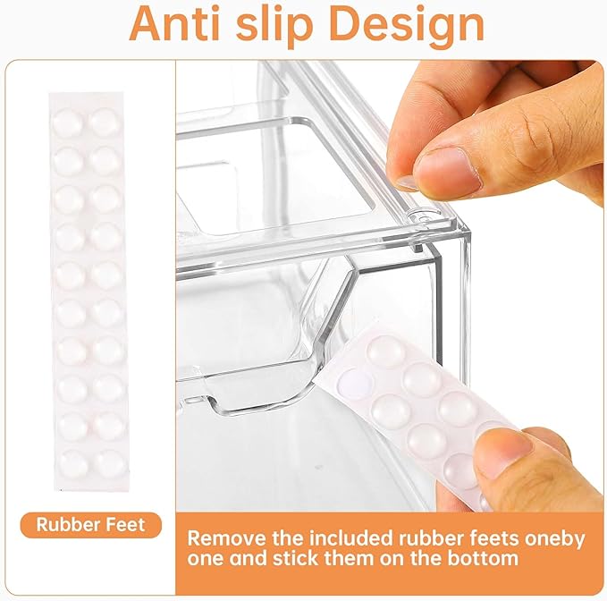 Stebopum 4 Pack Stackable Makeup Organizer, 4.4'' Tall Acrylic Bathroom Makeup - Image 3