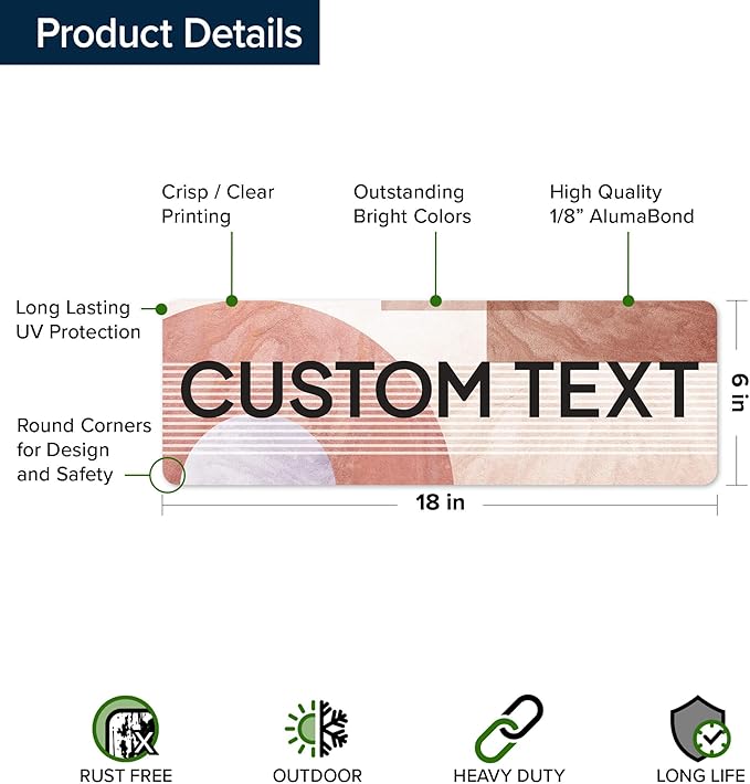 Custom Sign, Custom Street Sign, 11 Font Colors, 13 Font Styles, 4 Hole Options - Image 6