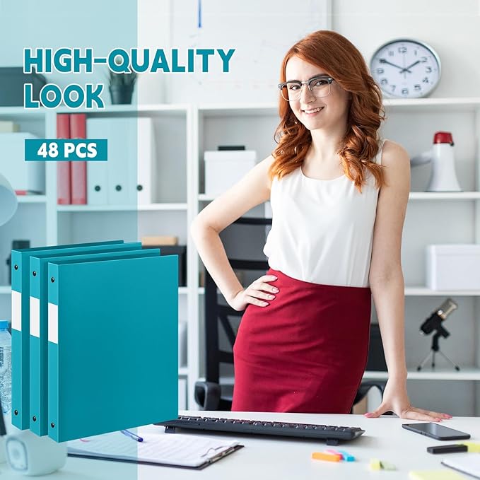 Henoyso 48 Pcs 3 Ring Binder 0.5 Inch Round Fits Letter Size 8.5'' x 11'' Paper - Image 4