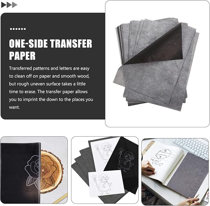 Beatifufu A4 Carbon Transfer Paper 100 Sheets One-Side Graphite Copying Tracing - Image 3