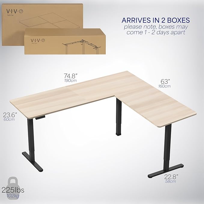 VIVO Electric Corner 75 x 63 inch L-Shaped Standing Desk, Memory Height - Image 6