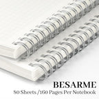 BESARME 80 Sheets Graph Paper Spiral Notebook 8.5" × 11" - Image 3