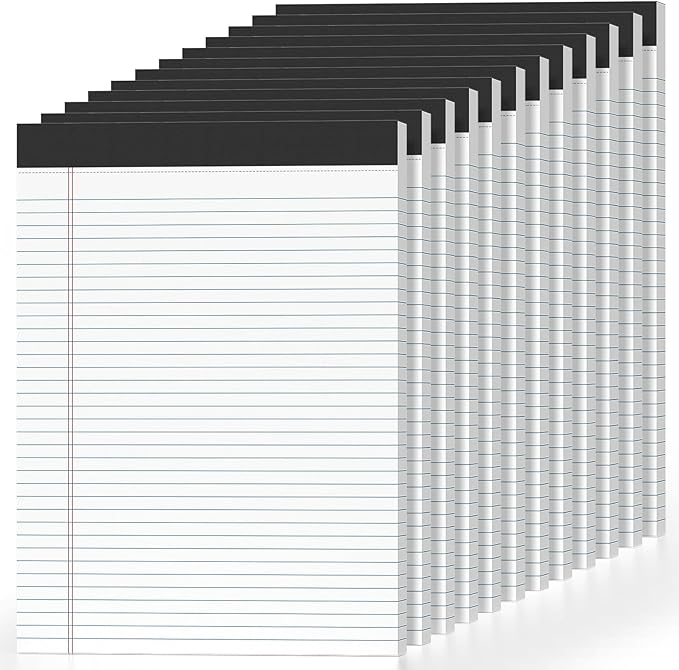 12 Pcs Legal Pads 8.5" x 11" College Ruled Note Pads 8.5 x 11.75 Inch by Nichela