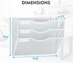 EASEPRES Magnetic 3 Pocket Mesh Hanging Wall File Organizer, Wall Mounted Mail - Image 3