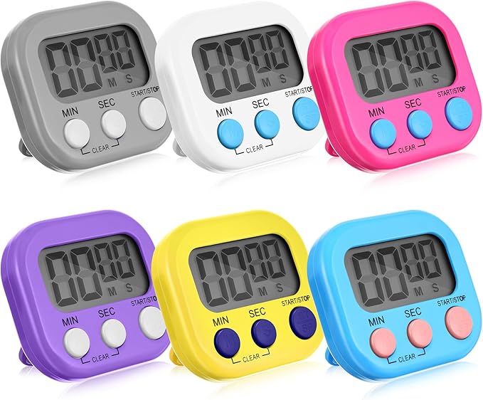Weewooday 6 Pcs Digital Kitchen Timer Magnetic Timer Bulk On/Off Switch Minute by Weewooday