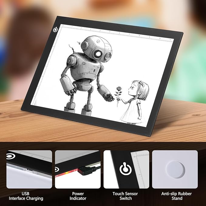 NXENTC A4 Tracing Light Pad, Ultra-Thin Tracing Light Box USB Power Artcraft - Image 6