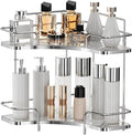 Seoneiro 2 Tier Corner Bathroom Counter Organizer, Cosmetic Skincare Organizer by Seoneiro