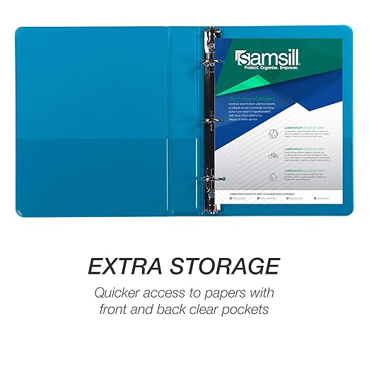 Samsill Economy 1 Inch Mini 3 Ring Binder, Made in The USA, 9.1” x 7.5” Round - Image 6