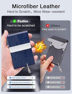Padike Professional Business Card Holder PU Leather Business Card Case Name - Image 3