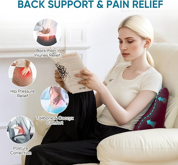 AHUAWA Back Support Pillow for Recliner Chair, Memory Foam Couch Back Cushions - Image 3