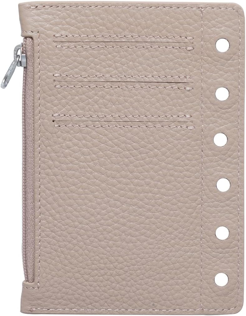 Moterm Zipper Flyleaf for Pocket Organiser - with Card Slots (Pebble-Taupe)
