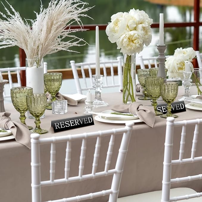 Peryiter 12 Pcs Table Top Reserved Sign Metal Reserved Table Tent Signs Double - Image 4