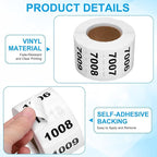 PATIKIL 0.8 x 1.6 Inch Inventory Number Sticker, 2 Roll 7001 to 8000 - Image 4