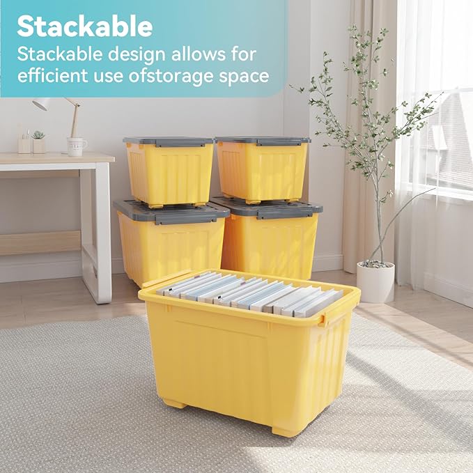 Nazhura Plastic Storage Bin, Stackable and Nestable Storage Boxes - Image 4