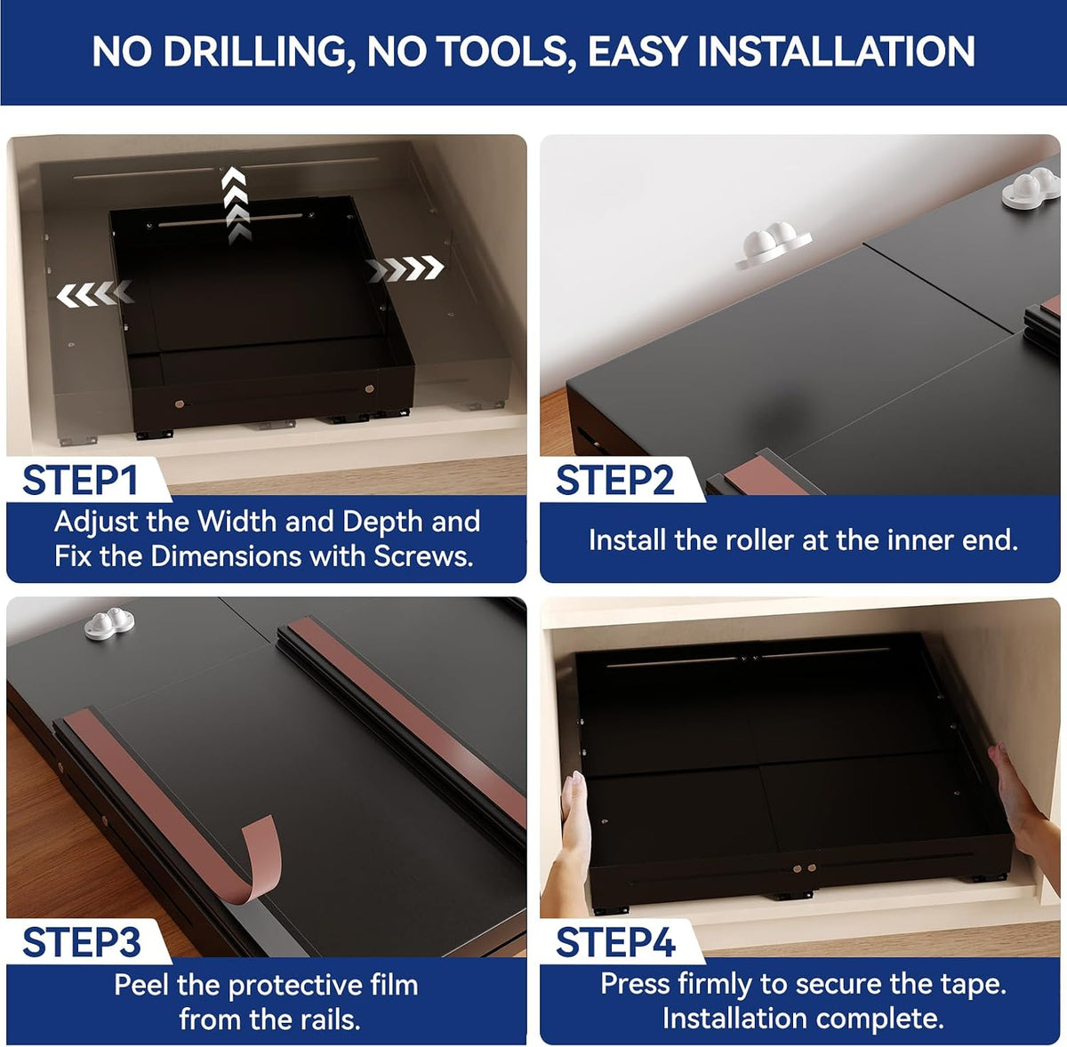 Pull out Cabinet Organizer, Full Metal Expandable Width (14.8"-20.8&quot...