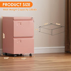 SUXXAN 2 Drawer Mobile File Cabinet - Image 3
