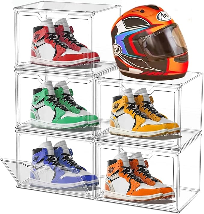 KOKOIN Magnetic Acrylic Clear Shoe Boxes – 360° Transparent Stackable Sneaker by KOKOIN
