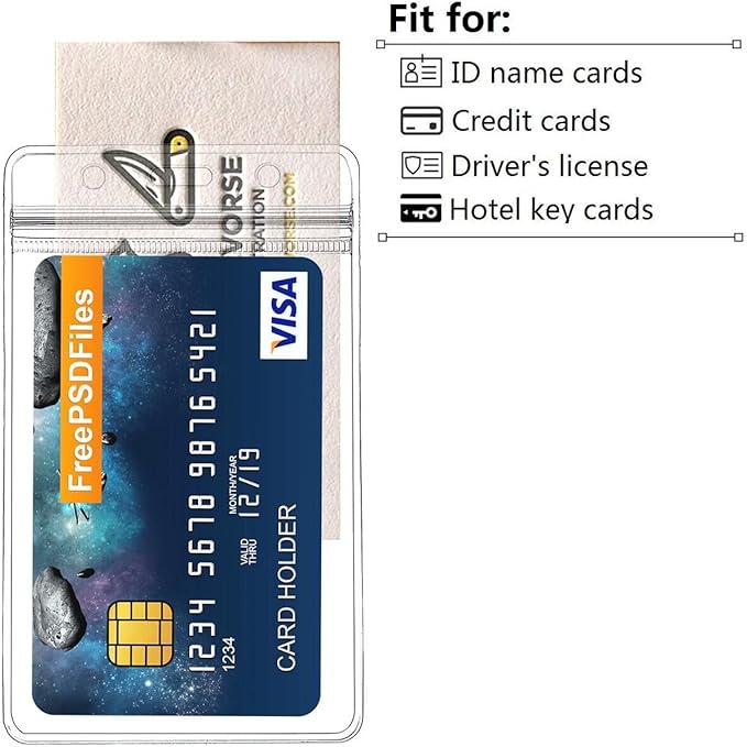 Vertical ID Badge Holder with Clip and Straps Heavy Duty Waterproof Ziplock - Image 6