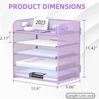 2 Pack 5-Tier Purple Desk Organizer - Image 5