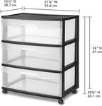 3-Drawer Wide Rolling Storage Cart - Image 3