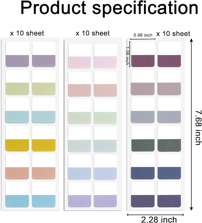 Potanro Sticky Book Tabs 360PCS Notebook Colorful Book Annotation Tabs Kit - Image 2