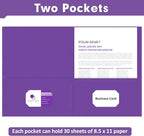 Two Pocket Folders, PANDRI 30 Pack 2 Pocket Folders, Letter Size Paper File - Image 4