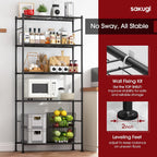 sakugi 2-pack 5-tier steel garage storage shelves, 33.5"x12.6"x72" showing dimensions