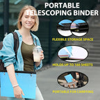 MAKHISTORY Telescoping 3 Ring Binder-4PCS, Flexible Binder - Image 2