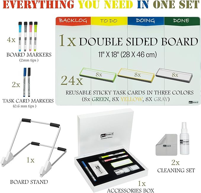 Double Sided Desktop WhiteBoard Kanban Set - Image 4