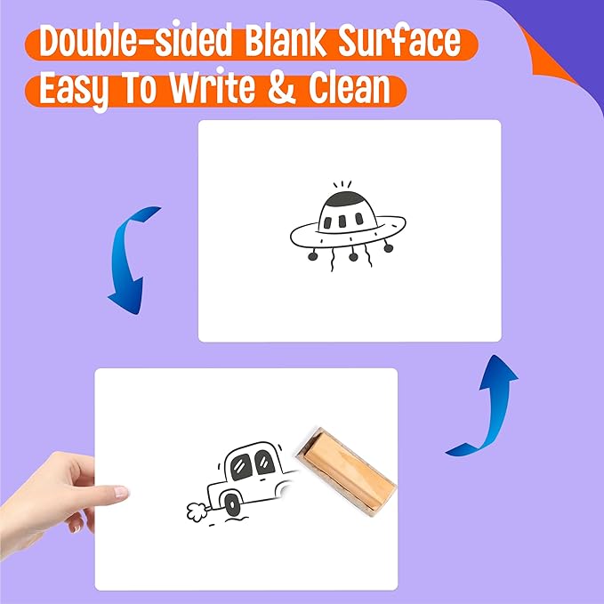 8 Packs Small Whiteboards, Double Sided Dry Erase Blank Board, Writable and - Image 4