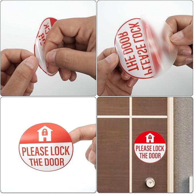 YIKIADA Please Lock The Door Sticker 3 × 3 Inches Vinyl Self-Adhesive Decals - Image 6
