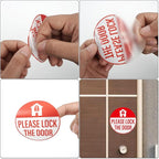 YIKIADA Please Lock The Door Sticker 3 × 3 Inches Vinyl Self-Adhesive Decals - Image 6
