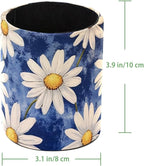 Leather Pen Holder for Desk, Colorful Aesthetic Flowers Pencil Cup Desktop - Image 4