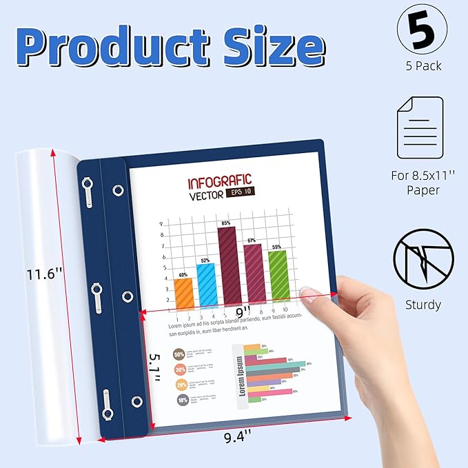 HAUTOCO 5 Pack Plastic Report Covers - Image 2