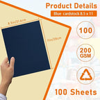 100 Sheets Navy Blue Cardstock 8.5 x 11 Scrapbooking Paper, 75lb Heavyweight - Image 2