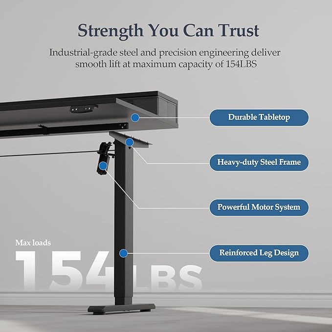 Klicelor 55 Inch Electric Standing Desk - Image 8